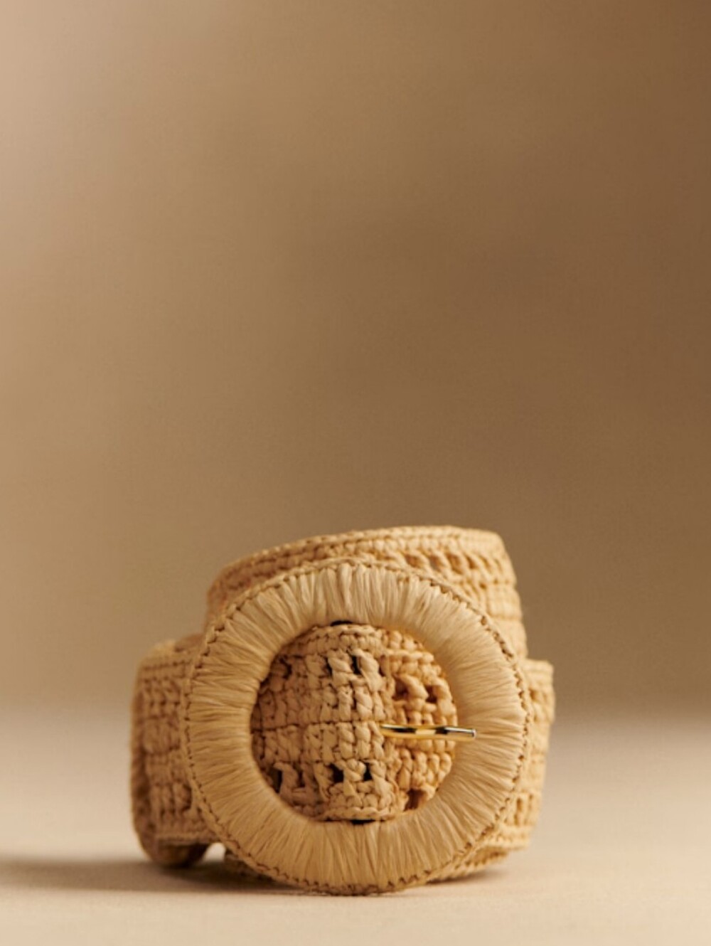 SEZANE Nella Woven Raffia Belt in Natural